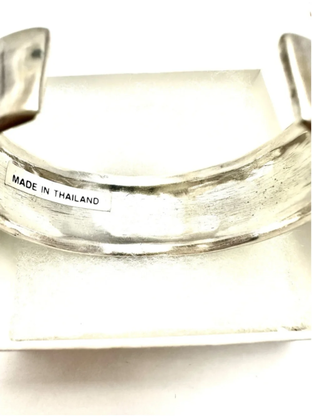 Vtg Heavy Sterling Silver Cuff Bracelet Thailand 925 Solid 55g Granulation - Picture 6 of 7